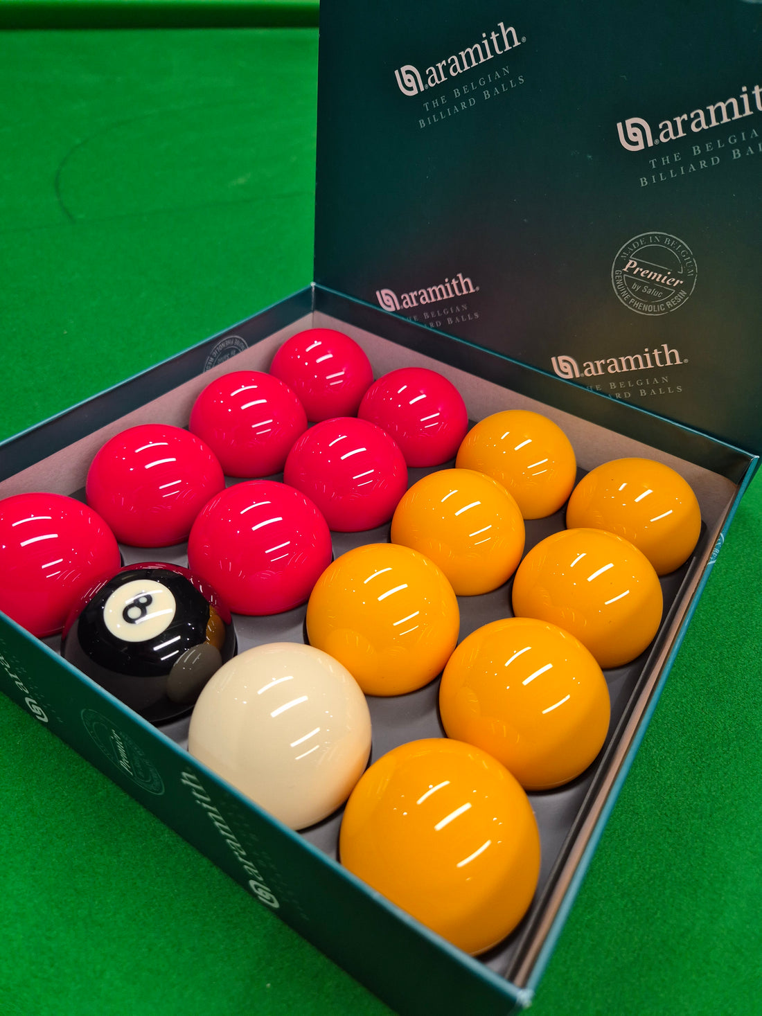 Aramith Premier 2" Pool Balls - Red & Yellow