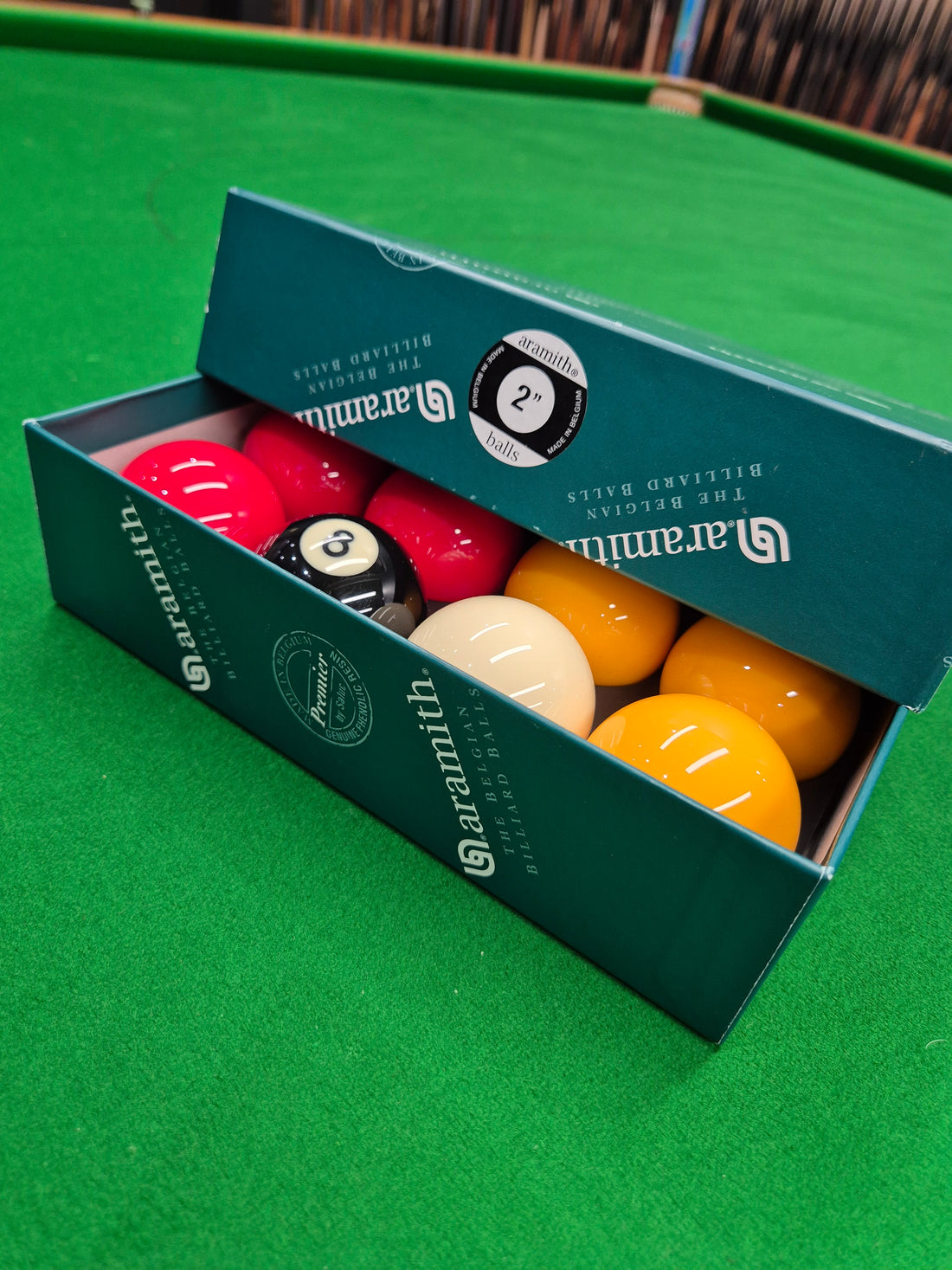 Aramith Premier 2" Pool Balls - Red & Yellow