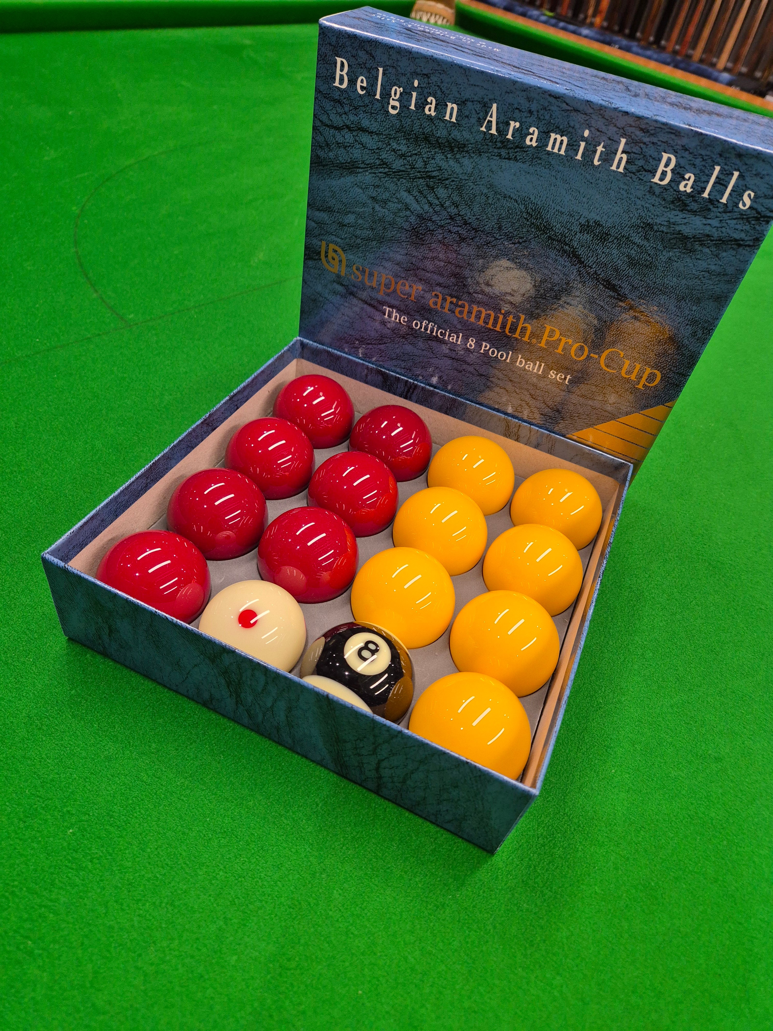 Super Aramith Pro Cup 2" Pool Balls - Red & Yellow