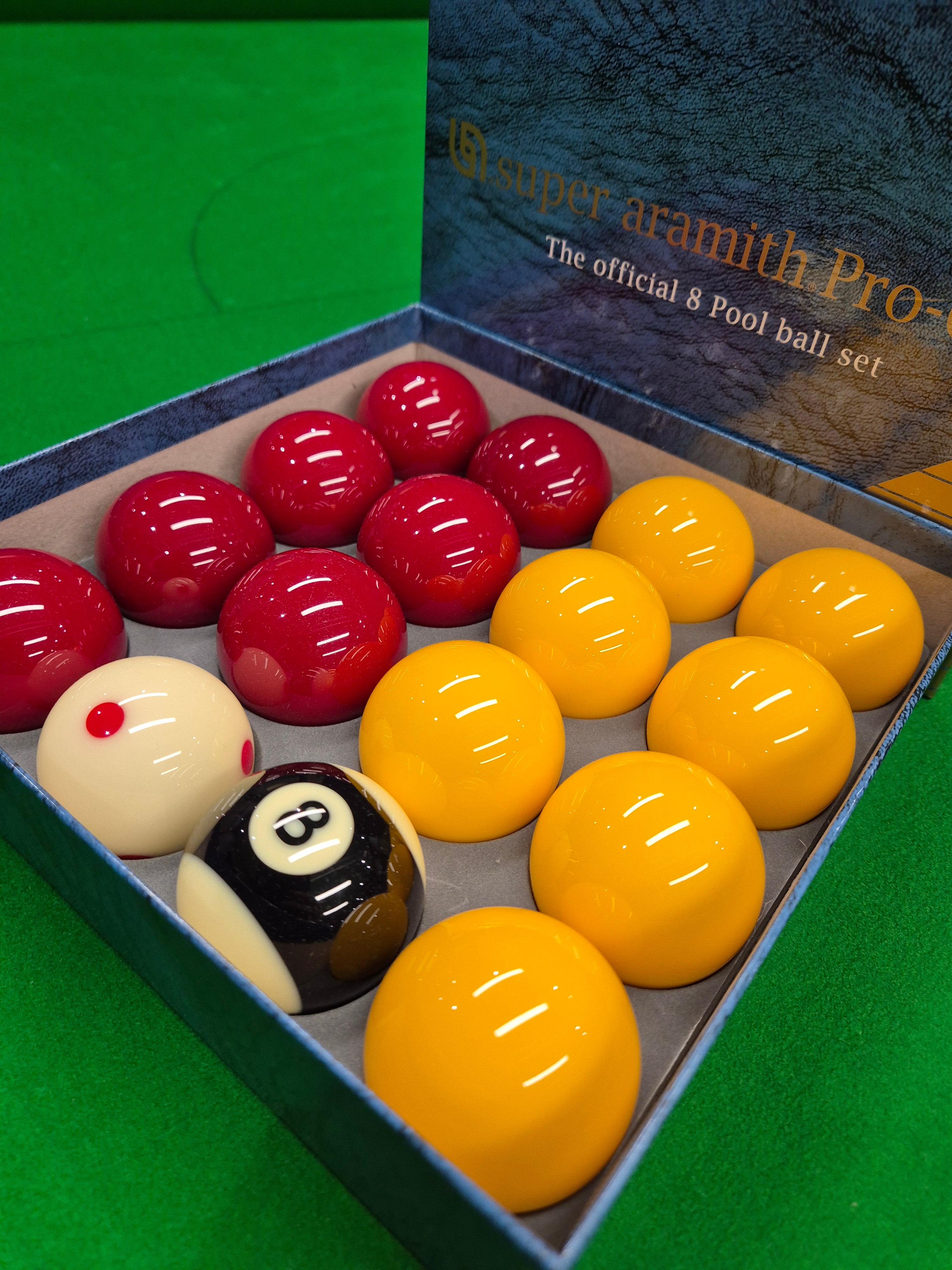 Super Aramith Pro Cup 2" Pool Balls - Red & Yellow