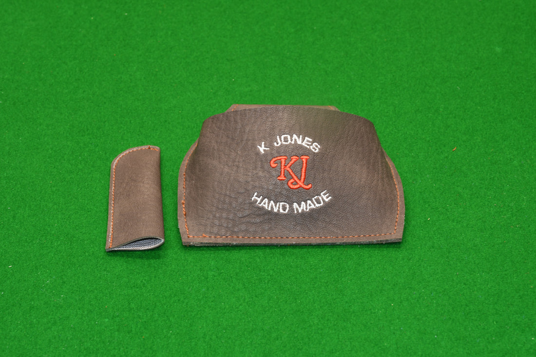 Chalk Pouch & Tip Protector Set Brown (Leatherette)