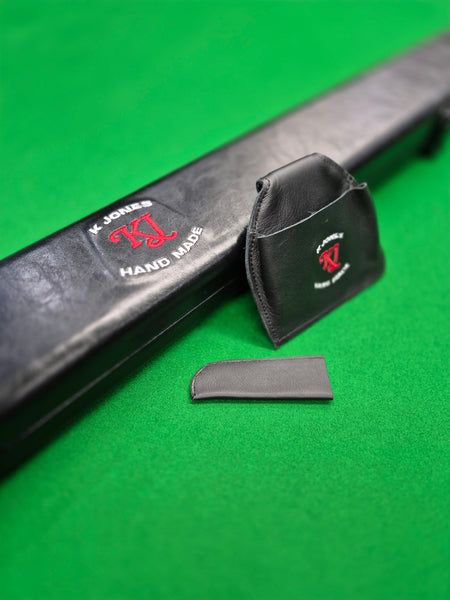 1 Piece 2 Slot Synthetic Leather Case Matching Chalk Pouch & Tip Protector [KJS07]