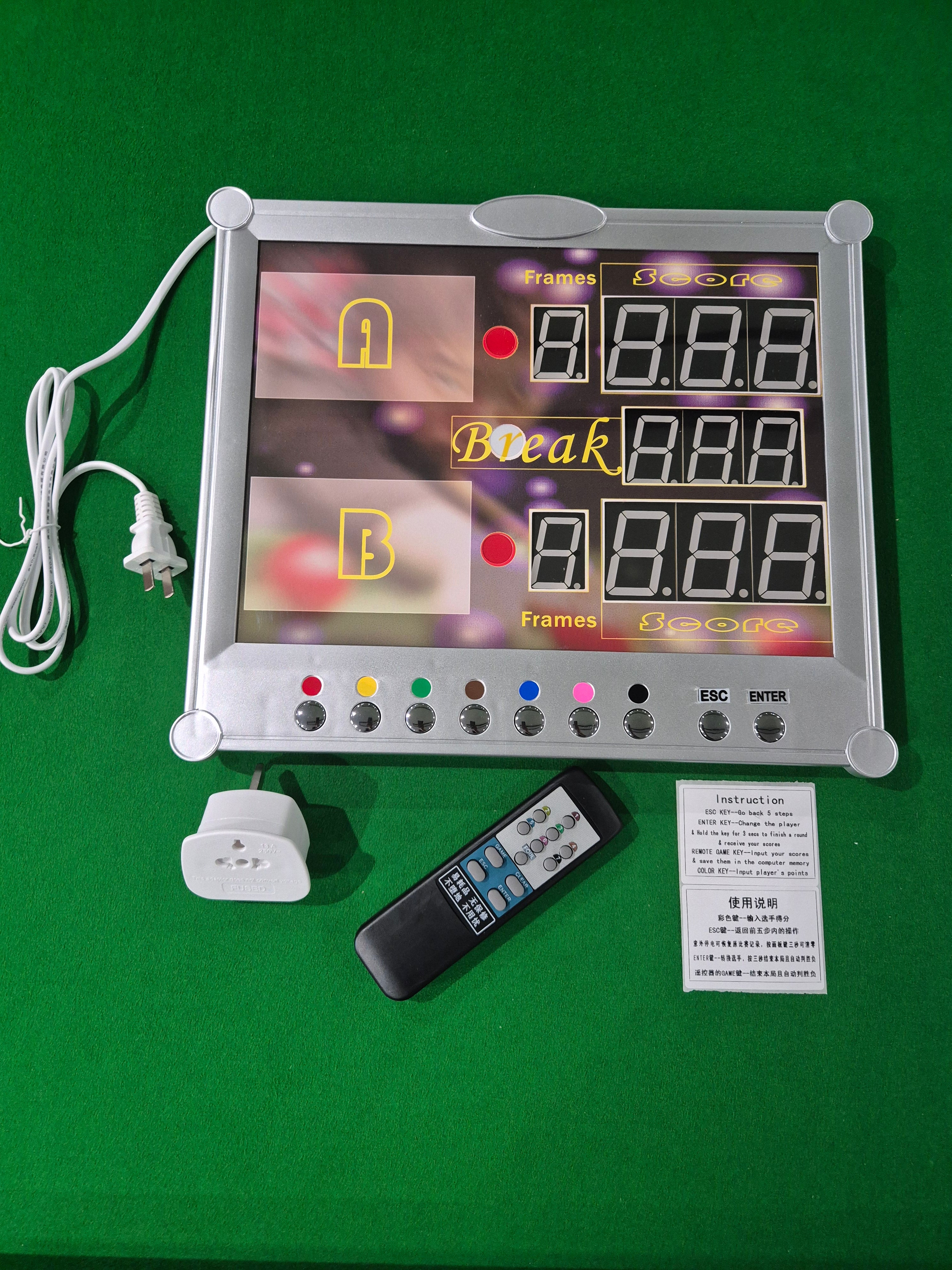 Snooker & Pool Billiard Electronic Scoreboard Counter with Wireless Remote control