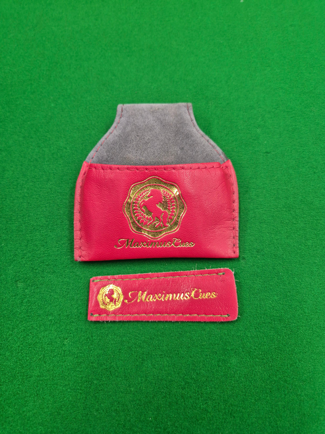 Leather Chalk Pouch & Tip Protector Set Red [LCP03]