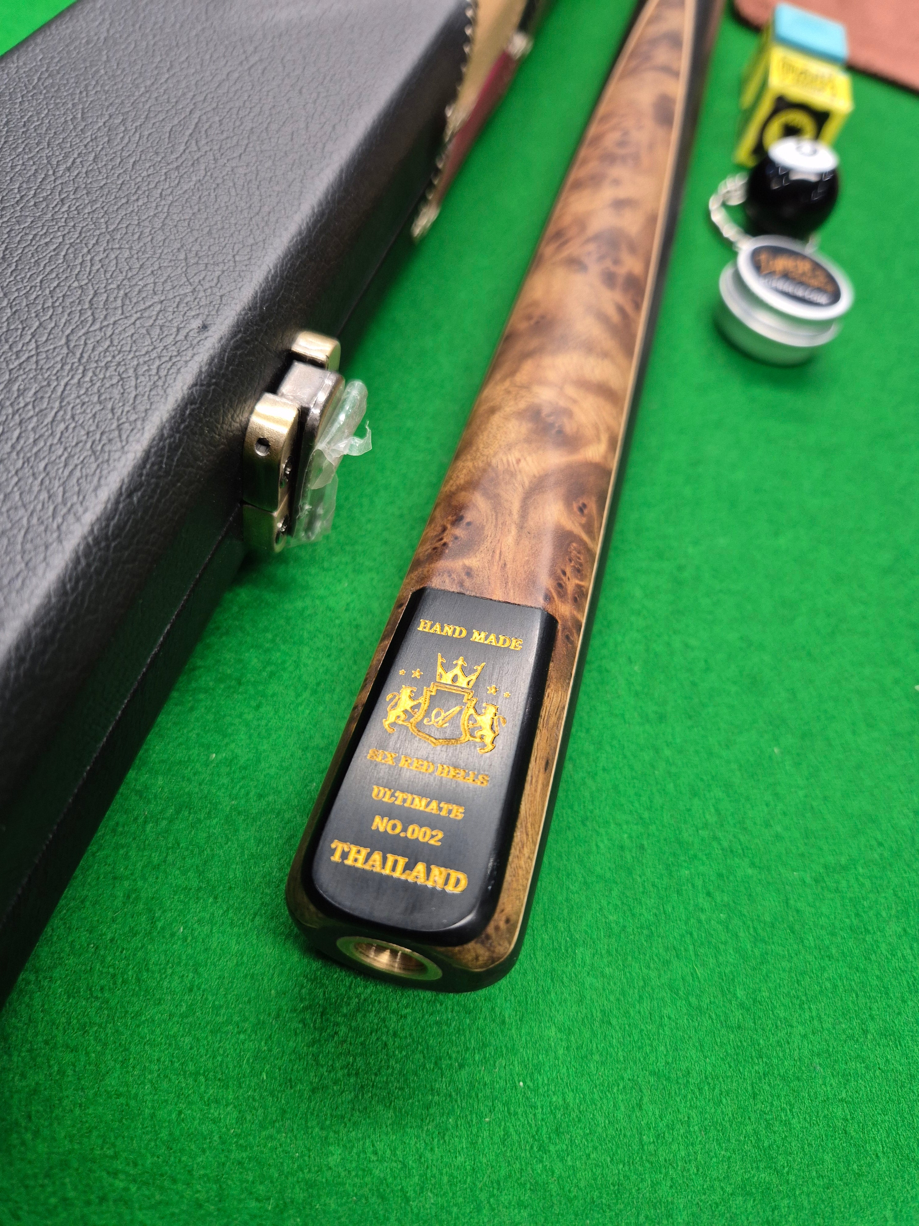 New Six Red Hells Ultimate Pool Cue & Case with Accessories